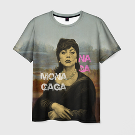 Мужская футболка 3D с принтом Mona Gaga в Курске, 100% полиэфир | прямой крой, круглый вырез горловины, длина до линии бедер | Тематика изображения на принте: бюст | девушка | картинка | портрет | фон