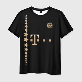 Мужская футболка 3D с принтом Bayern Lewandowski Black Theme в Петрозаводске, 100% полиэфир | прямой крой, круглый вырез горловины, длина до линии бедер | bavaria | bayern | lewandowski | бавария | германия | левандовски | лига чемпионов | мюнхен | польша | футбол
