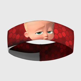Повязка на голову 3D с принтом BOSS 3D BLACK  RED в Новосибирске,  |  | baby | boss | boss baby | босс | босс молокосос | маленький босс | малыш | мальчик | молокосос | ребенок