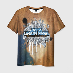 Мужская футболка 3D с принтом Collision Course   Jay Z и Linkin Park , 100% полиэфир | прямой крой, круглый вырез горловины, длина до линии бедер | chester bennington | jay z | jayz | linkin park | linking | lp | rock | альтернативный | джей з | джей зи | жей з | жей зи | ленкин | линкин парк | линкинпарк | лп | майк | метал | музыкант | ню | нюметал | певец | рок группа | рэп