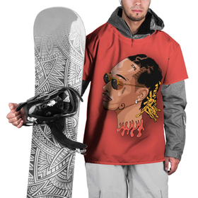 Накидка на куртку 3D с принтом Голова Виза в Белгороде, 100% полиэстер |  | hip hop | rap | rep | wiz halifa | wiz khalifa | виз халифа | исполнители | исполнитель | музыка | реп
