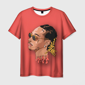 Мужская футболка 3D с принтом Голова Виза в Белгороде, 100% полиэфир | прямой крой, круглый вырез горловины, длина до линии бедер | hip hop | rap | rep | wiz halifa | wiz khalifa | виз халифа | исполнители | исполнитель | музыка | реп