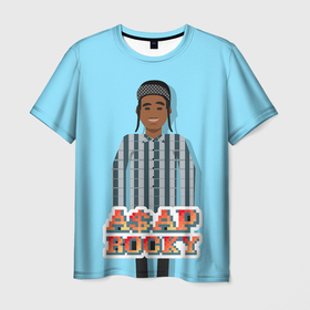 Мужская футболка 3D с принтом Asap 8bit в Кировске, 100% полиэфир | прямой крой, круглый вырез горловины, длина до линии бедер | asap rocky | hip hop | rap | rep | асап роки | исполнители | исполнитель | музыка | реп