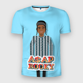 Мужская футболка 3D Slim с принтом Asap 8bit в Кировске, 100% полиэстер с улучшенными характеристиками | приталенный силуэт, круглая горловина, широкие плечи, сужается к линии бедра | asap rocky | hip hop | rap | rep | асап роки | исполнители | исполнитель | музыка | реп