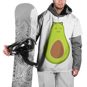 Накидка на куртку 3D с принтом AvoCATo кот авокадо в Тюмени, 100% полиэстер |  | Тематика изображения на принте: авокадо | кот | мило | милота | овощ | с ушками | фрукт