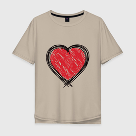 Мужская футболка хлопок Oversize с принтом Doodle Heart в Екатеринбурге, 100% хлопок | свободный крой, круглый ворот, “спинка” длиннее передней части | граффити | карандаш | любовь | набросок | рисунок | сердце | эских