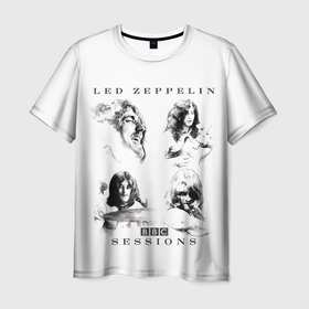Мужская футболка 3D с принтом BBC Sessions   Led Zeppelin в Кировске, 100% полиэфир | прямой крой, круглый вырез горловины, длина до линии бедер | led | led zep | led zeppelin | ledzep | lz | zoso | альбом | джимми пейдж | джон генри бонэм | джон пол джонс | зосо | лед зепелен | лед зеппелин | ледзепелен | ледзеппелин | роберт плант | рок группа
