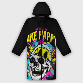 Дождевик унисекс 3D с принтом Fake Happy Фальшивое счастье в городе Новоалтайск,  |  | fake happy | happy | пестрый дым | фальшивое счастье | череп