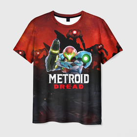 Мужская футболка 3D с принтом Metroid Dread Самус Аран , 100% полиэфир | прямой крой, круглый вырез горловины, длина до линии бедер | Тематика изображения на принте: aran | dread | mercurysteam | metroid | nintendo | samus | samus aran | самус аран