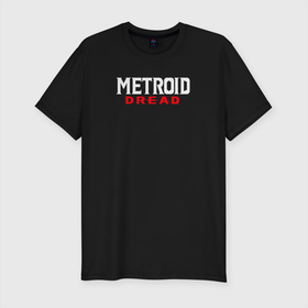 Мужская футболка хлопок Slim с принтом Metroid Dread Логотип , 92% хлопок, 8% лайкра | приталенный силуэт, круглый вырез ворота, длина до линии бедра, короткий рукав | aran | dread | mercurysteam | metroid | nintendo | samus | samus aran | самус аран