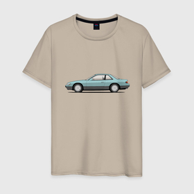 Мужская футболка хлопок с принтом Nissan Silvia S13 art в Тюмени, 100% хлопок | прямой крой, круглый вырез горловины, длина до линии бедер, слегка спущенное плечо. | Тематика изображения на принте: nissan | nissansilvia | silvia | silvias13 | нисан | ниссан | сильвия