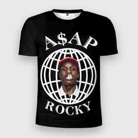 Мужская футболка 3D Slim с принтом ASAP WORLD в Кировске, 100% полиэстер с улучшенными характеристиками | приталенный силуэт, круглая горловина, широкие плечи, сужается к линии бедра | asap rocky | hip hop | rap | rep | асап роки | исполнители | исполнитель | музыка | реп