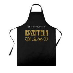Фартук 3D с принтом An Introduction to Led Zeppelin в Екатеринбурге, 100% полиэстер | общий размер — 65 х 85 см, ширина нагрудника — 26 см, горловина — 53 см, длина завязок — 54 см, общий обхват в поясе — 173 см. Принт на завязках и на горловине наносится с двух сторон, на основной части фартука — только с внешней стороны | led | led zep | led zeppelin | ledzep | lz | zoso | альбом | джимми пейдж | джон генри бонэм | джон пол джонс | зосо | лед зепелен | лед зеппелин | ледзепелен | ледзеппелин | роберт плант | рок группа