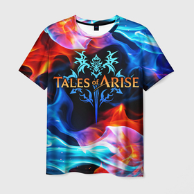Мужская футболка 3D с принтом Tales of Arise в Белгороде, 100% полиэфир | прямой крой, круглый вырез горловины, длина до линии бедер | alphen | dahna | rena | shionne | tales | tales of arise | алфен | игры | шион