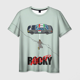 Мужская футболка 3D с принтом ASAP on road в Санкт-Петербурге, 100% полиэфир | прямой крой, круглый вырез горловины, длина до линии бедер | Тематика изображения на принте: asap rocky | hip hop | rap | rep | асап роки | исполнители | исполнитель | музыка | реп