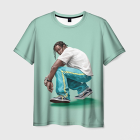 Мужская футболка 3D с принтом Мятный АСАП в Тюмени, 100% полиэфир | прямой крой, круглый вырез горловины, длина до линии бедер | asap rocky | hip hop | rap | rep | асап роки | исполнители | исполнитель | музыка | реп
