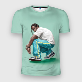 Мужская футболка 3D Slim с принтом Мятный АСАП , 100% полиэстер с улучшенными характеристиками | приталенный силуэт, круглая горловина, широкие плечи, сужается к линии бедра | asap rocky | hip hop | rap | rep | асап роки | исполнители | исполнитель | музыка | реп