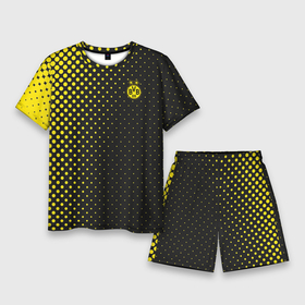 Мужской костюм с шортами 3D с принтом Borussia gradient theme ,  |  | borussia | borussia dortmund | боруссия | боруссия дортмунд | германия | лига чемпионов | футбол | черно желтый