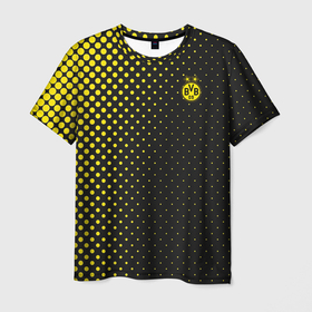 Мужская футболка 3D с принтом Borussia gradient theme в Новосибирске, 100% полиэфир | прямой крой, круглый вырез горловины, длина до линии бедер | borussia | borussia dortmund | боруссия | боруссия дортмунд | германия | лига чемпионов | футбол | черно желтый