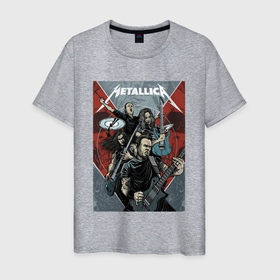 Мужская футболка хлопок с принтом Metallica   cool dudes в Курске, 100% хлопок | прямой крой, круглый вырез горловины, длина до линии бедер, слегка спущенное плечо. | dudes | group | guitar | metallica | music | rock | thrash metal | группа | металлика | музыка | рок | чуваки