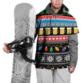 Накидка на куртку 3D с принтом НОВОГОДНИЙ УЗОР С ПИВОМ И ОЛЕНЯМИ в Курске, 100% полиэстер |  | Тематика изображения на принте: beer | christmas | new year | snow | winter | вязанный | зима | новый год | олени | праздник | свитер | снег | узор