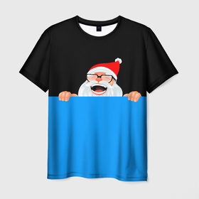 Мужская футболка 3D с принтом 2022 ДЕД МОРОЗ в Санкт-Петербурге, 100% полиэфир | прямой крой, круглый вырез горловины, длина до линии бедер | 2022 | merry christmas | год тигра | нг | новогодний тигр | новогодняя символика | новый год | рождество | символ 2022 года | снежинки | тигр
