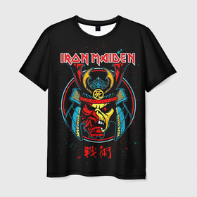 Мужская футболка 3D с принтом Iron Maiden   Senjutsu в Тюмени, 100% полиэфир | прямой крой, круглый вырез горловины, длина до линии бедер | iron maiden | senjutsu | айрон мейден | группы | музыка | рок | самурай | хевиметал | череп
