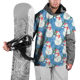 Накидка на куртку 3D с принтом Много снеговиков , 100% полиэстер |  | Тематика изображения на принте: 2022 | год тигра | новый год | новый год 2022 | символ года | тигр | тигренок | тигрица | тигры