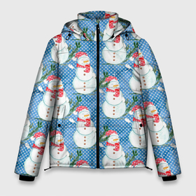Мужская зимняя куртка 3D с принтом Много снеговиков в Белгороде, верх — 100% полиэстер; подкладка — 100% полиэстер; утеплитель — 100% полиэстер | длина ниже бедра, свободный силуэт Оверсайз. Есть воротник-стойка, отстегивающийся капюшон и ветрозащитная планка. 

Боковые карманы с листочкой на кнопках и внутренний карман на молнии. | 2022 | год тигра | новый год | новый год 2022 | символ года | тигр | тигренок | тигрица | тигры