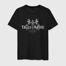 Мужская футболка хлопок с принтом Tales of Arise лого в Белгороде, 100% хлопок | прямой крой, круглый вырез горловины, длина до линии бедер, слегка спущенное плечо. | alphen | dahna | rena | shionne | tales | tales of arise | алфен | игры | шион