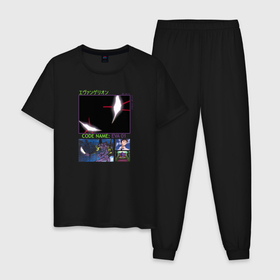 Мужская пижама хлопок с принтом Eva 01 code name в Курске, 100% хлопок | брюки и футболка прямого кроя, без карманов, на брюках мягкая резинка на поясе и по низу штанин
 | аниме | ева01 | евангелион