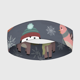 Повязка на голову 3D с принтом НОВОГОДНИЙ ПАТТЕРН ЖИВОТНЫЕ ,  |  | животные | зима | лес | новый год | олени | праздник | рождество | снег | снеговик | снежинки | сова
