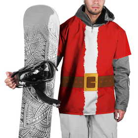 Накидка на куртку 3D с принтом Шуба Санта Клауса , 100% полиэстер |  | christmas | fur coat | holiday | leather belt | new year | red | santa claus | white fur | белый мех | кожаный ремень | красная | новый год | праздник | рождество | санта клаус | шуба