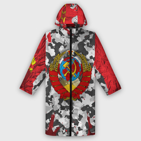 Дождевик унисекс 3D с принтом USSR (camouflage) в Ханты-Майнсийске,  |  | Тематика изображения на принте: camouflage | coat of arms | khaki | patriot | red machine | russia | russian | tourist | ussr | герб | камуфляж | красная машина | патриот | россия | русский | ссср | турист | хаки