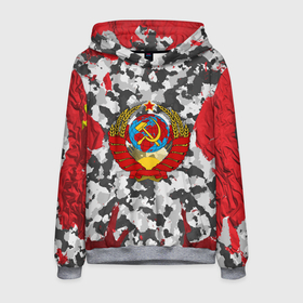 Мужская толстовка 3D с принтом USSR (camouflage) в Белгороде, 100% полиэстер | двухслойный капюшон со шнурком для регулировки, мягкие манжеты на рукавах и по низу толстовки, спереди карман-кенгуру с мягким внутренним слоем. | camouflage | coat of arms | khaki | patriot | red machine | russia | russian | tourist | ussr | герб | камуфляж | красная машина | патриот | россия | русский | ссср | турист | хаки