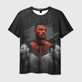Мужская футболка 3D с принтом McGregor ConoR в Кировске, 100% полиэфир | прямой крой, круглый вырез горловины, длина до линии бедер | mcgregor | боец | головы | конор | крик | макгрегор | мужчина | татуировки