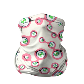 Бандана-труба 3D с принтом Такаси Мураками, Jellyfish Eyes в Тюмени, 100% полиэстер, ткань с особыми свойствами — Activecool | плотность 150‒180 г/м2; хорошо тянется, но сохраняет форму | jellyfish eyes | kaikai kiki | pop art | superflat | takashi murakami | арт | глаза | дизайн | исскуство | супефлэт | такаси мураками | художник