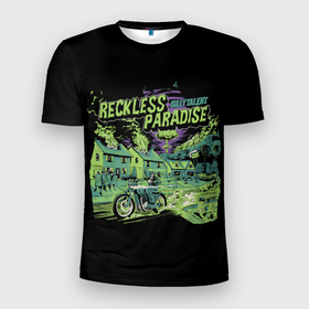 Мужская футболка 3D Slim с принтом Recless paradise в Новосибирске, 100% полиэстер с улучшенными характеристиками | приталенный силуэт, круглая горловина, широкие плечи, сужается к линии бедра | alternative | billy talent | metall | music | rock | альтернатива | билли талент | билли талэнт | металл | музыка | рок