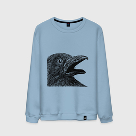 Мужской свитшот хлопок с принтом Крик чёрного ворона в Новосибирске, 100% хлопок |  | ворон | ворона | депрессия | злая птичка | зло | птица | рисунок