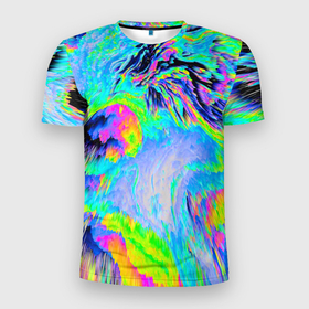 Мужская футболка 3D Slim с принтом ААА+ яркий узор , 100% полиэстер с улучшенными характеристиками | приталенный силуэт, круглая горловина, широкие плечи, сужается к линии бедра | абстракция | дерзкие цвета | кислотные цвета | яркие цвета | яркий узор