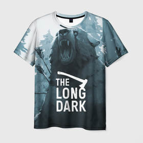 Мужская футболка 3D с принтом The Long Dark (медведь) в Курске, 100% полиэфир | прямой крой, круглый вырез горловины, длина до линии бедер | the long dark | выживание | выживший | долгая тьма | зима | игры | лес | медведь | топор