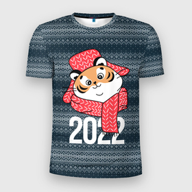 Мужская футболка 3D спортивная с принтом 2022 символ года в Белгороде, 100% полиэстер с улучшенными характеристиками | приталенный силуэт, круглая горловина, широкие плечи, сужается к линии бедра | 2022 | год тигра | новый год | новый год 2022 | символ года | тигр | тигренок | тигрица | тигры