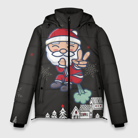 Мужская зимняя куртка 3D с принтом Плохой Санта 2022 Bad Santa , верх — 100% полиэстер; подкладка — 100% полиэстер; утеплитель — 100% полиэстер | длина ниже бедра, свободный силуэт Оверсайз. Есть воротник-стойка, отстегивающийся капюшон и ветрозащитная планка. 

Боковые карманы с листочкой на кнопках и внутренний карман на молнии. | 2022 | год тигра | новый год | новый год 2022 | символ года | тигр | тигренок | тигрица | тигры