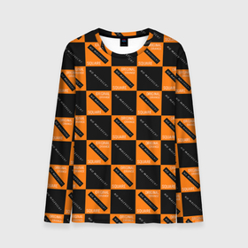 Мужской лонгслив 3D с принтом Black Orange Squares в Екатеринбурге, 100% полиэстер | длинные рукава, круглый вырез горловины, полуприлегающий силуэт | black | minimalizm | orange | square | квадрат | оранжевый | черный