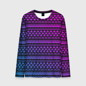 Мужской лонгслив 3D с принтом НЕОНОВЫЙ СВИТЕР   NEON SWEATER в Кировске, 100% полиэстер | длинные рукава, круглый вырез горловины, полуприлегающий силуэт | knitted | neon | sweater | вязанный | вязаный | градиент | неон | свитер