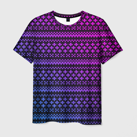 Мужская футболка 3D с принтом НЕОНОВЫЙ СВИТЕР   NEON SWEATER , 100% полиэфир | прямой крой, круглый вырез горловины, длина до линии бедер | knitted | neon | sweater | вязанный | вязаный | градиент | неон | свитер