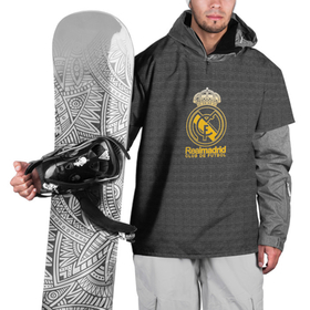 Накидка на куртку 3D с принтом Real Madrid graphite theme в Тюмени, 100% полиэстер |  | real | real madrid | испания | королевский клуб | ла лига | лига чемпионов | мадрид | реал | реал мадрид | сливочные | футбол