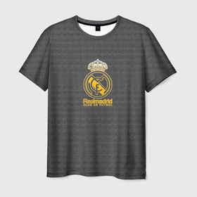 Мужская футболка 3D с принтом Real Madrid graphite theme в Санкт-Петербурге, 100% полиэфир | прямой крой, круглый вырез горловины, длина до линии бедер | Тематика изображения на принте: real | real madrid | испания | королевский клуб | ла лига | лига чемпионов | мадрид | реал | реал мадрид | сливочные | футбол