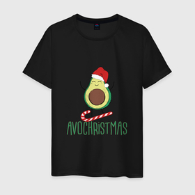 Мужская футболка хлопок с принтом AVOCHRISTMAS | AVOCADO в Белгороде, 100% хлопок | прямой крой, круглый вырез горловины, длина до линии бедер, слегка спущенное плечо. | Тематика изображения на принте: 2022 | avocado | avochristmas | christmas | cold | klaus | merry | new | santa | snow | winter | year | авокадо | год | дед | зима | клаус | мороз | новый | рождество | санта | снег | холод