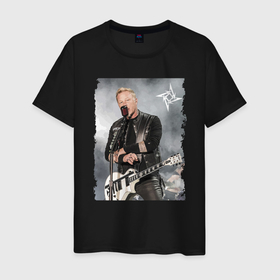 Мужская футболка хлопок с принтом James Alan Hetfield   Metallica vocalist , 100% хлопок | прямой крой, круглый вырез горловины, длина до линии бедер, слегка спущенное плечо. | guitarist | hard rock | james alan hetfield | legend | metallica | music | thrash metal | vocalist | вокалист | гитарист | джеймс алан хэтфилд | легенда | металлика | музыка | трэш метал | тяжёлый рок